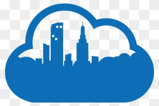 Cloud Computing Logo Icon - Cloud With Buildings Icon Clipart