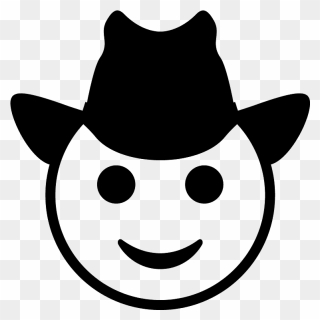 Cowboy Hat Face Emoji Clipart - Cartoon - Png Download