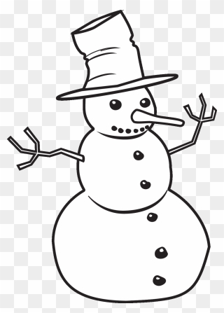 Transparent Background Black And White Snowman Clipart - Snowman Clip Art Black And White - Png Download