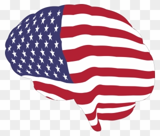Ai Vector American Flag - American Flag With Brain Clipart