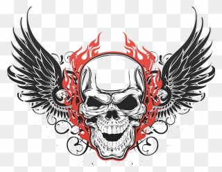 Tattoo Art Skull Flying Human Symbolism Skulls Clipart - Skull With Wings Tattoo Designs - Png Download