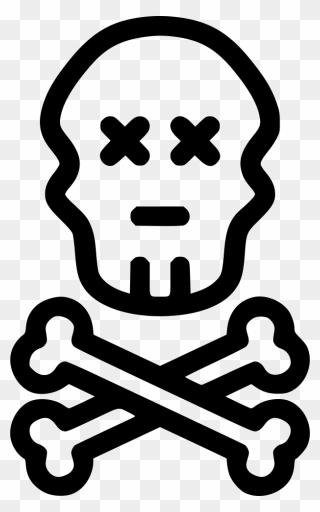 Skull Bones Danger Ghost Caution - Skill And Crossbones Icon Png Clipart