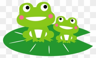 Frogs On Leaf Clipart - Clip Art - Png Download