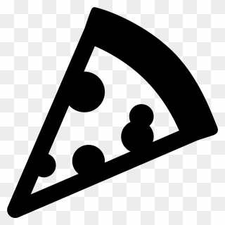 Triangular Clipart Healthy Pizza - Pizza Logo Black And White - Png Download