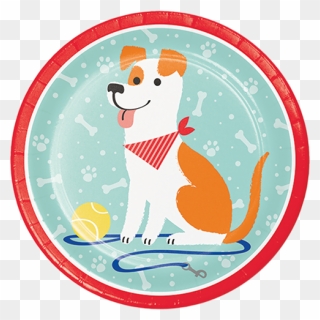 Picture Of Dog Party Dinner Plates - Dog Party Lunch Plate Clipart