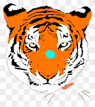 Bengal Tigerh Clip Art At Clker - Clip Art Tiger Face - Png Download