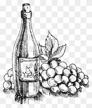 Wine Bottle Clip Art Black And White - Png Download