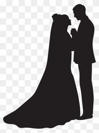 Couple Clipart Engagement, Couple Engagement Transparent - Bride And Groom Silhouette Png