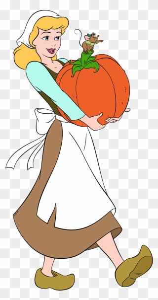 Cinderella Carrying A Pumpkin Clipart