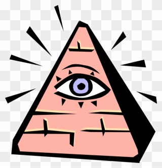 Vector Illustration Of Eye Of Providence All Seeing - Cute Illuminati Eye Vector Clipart