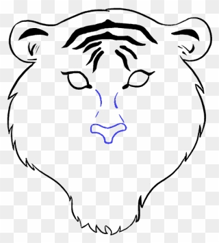 How To Draw Tiger Face - Tiger Face Easy Drawing Clipart
