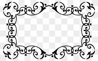 Picture Frame,line Art,ornament - Hearts Ornamental Frame Png Clipart