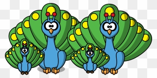 Peacock Family Peachick Free Photo - Cartoon Peacock Transparent Clipart