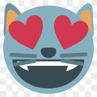 Smiling Cat With Heart-eyes Emoji Clipart - Heart - Png Download