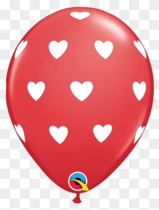 Big Hearts Red Balloon - Balloons With Hearts Clipart