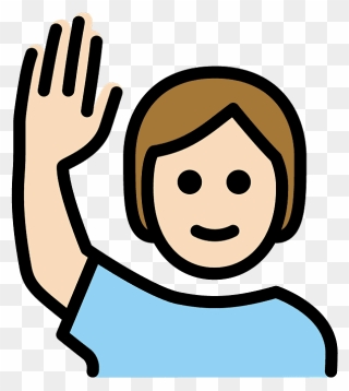 Person Raising Hand Emoji Clipart - Clip Art - Png Download