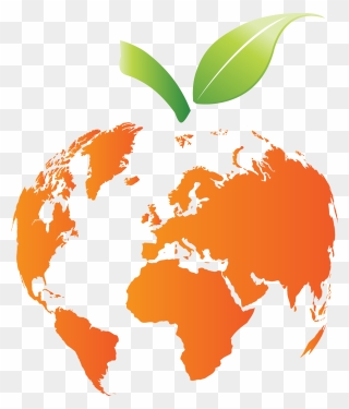 Earth World Map Building Information Modeling - Orange World Map Vector Clipart