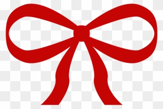 Red Christmas Bow Clipart - Ribbon Bow Flat Vector - Png Download