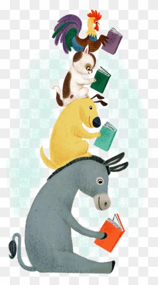 Animals Reading Books - Imagine Your Story Summer Reading 2020 Clipart