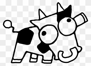 Kooky Cow Logo Black And White - Clipart Crazy Cow - Png Download