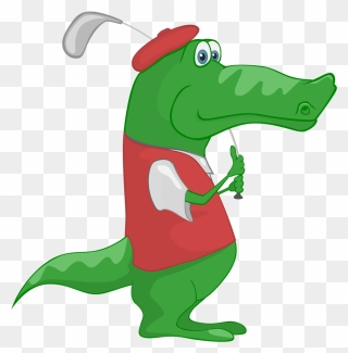 Free To Use & Public Domain Crocodile Clip Art - Crocodile Play Golf - Png Download