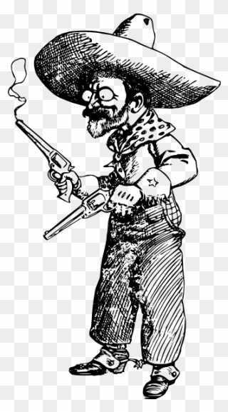 Vector Illustration Of Drunk Cowboy - Cowboy Clipart
