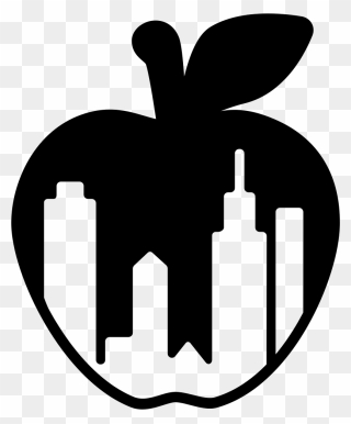 New York City Apple Symbol With Buildings Shapes Inside - Symbol For New York Clipart