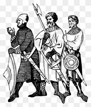 Soldiers From The 13th Century - Medieval Army Drawing Clipart