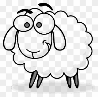 Sheep Clipart Black And White - Farm Animal Clip Art Black And White - Png Download
