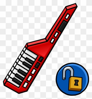 Scarf Clipart Club Penguin - Red Keytar Club Penguin - Png Download