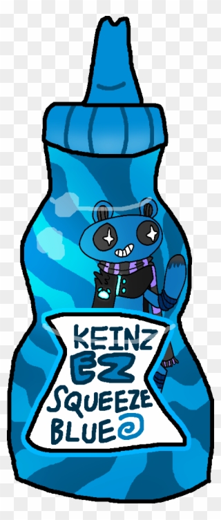 A Bottle Of Keinz Unten Blue Ketchup As It Appears - Ez Squirt Ketchup Transparent Background Clipart