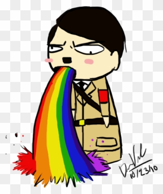 Hair Face Woman Facial Expression Nose Clip Art Smile - Hitler Throwing Up Rainbows - Png Download