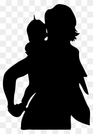 Woman Carrying Baby Silhouette Clipart