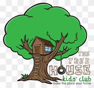 The Treehouse Kids' Club Is A Wednesday After School - Cartoon Tree With Swing Clipart