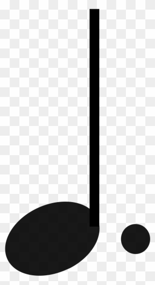 Dotted Quarter Note With Upwards Stem - Crotchet With A Dot Clipart