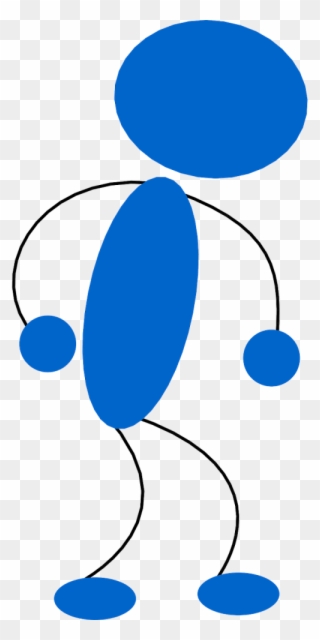 Matchstick Figure,blue, - Clip Art - Png Download
