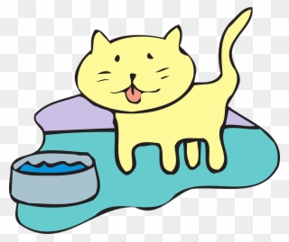 Cat-45770 960 - Water Cat Clip Art - Png Download
