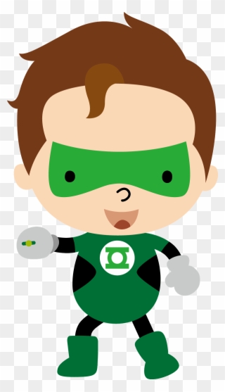 Minus Superhero Clipart, Planner Decorating, Cute Clipart, - Lanterna Verde Baby Png Transparent Png