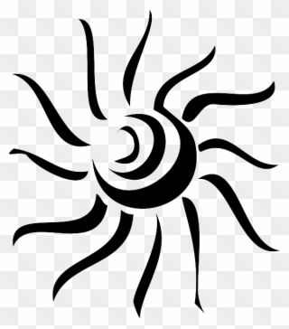 Sun, Ray, Art, Black Sun Clip Art, Tattoo Sun, Sun - Sun Rays Clip Art Black And White - Png Download
