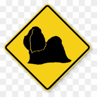 Shih-tzu Symbol Guard Dog Sign - Steep Descent Road Sign Clipart