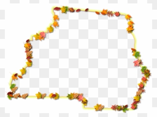 A Yellow And Orange Outline Map Of Madison With Fall - Floral Design Clipart
