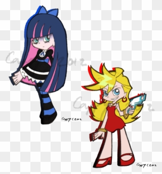 Panty Drawing Banner Library Stock - Panty And Stocking With Garterbelt Drawing Style Clipart