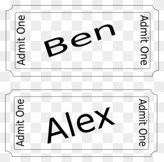 Admit One Ticket Template Clipart