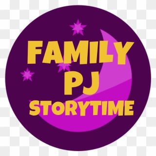 Dark Purple Circle With The Words "family Pj Storytime - Pj Storytime Clipart