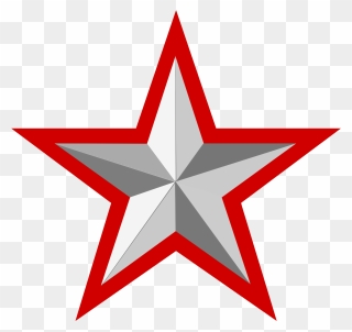 Red Star, File Silver Star With Red Border Wikimedia - Red Star Logo Png Clipart