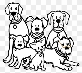 Group Of Dogs Png Black And White Transparent Group - Dogs Clipart Black And White