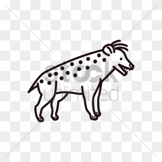 Wild Dog Clipart Hyena - Simple Hyena Easy Drawing - Png Download