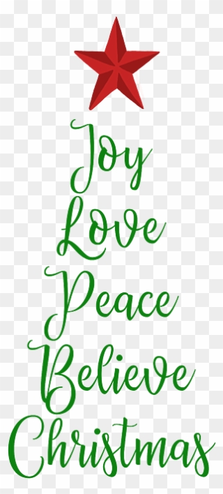 Joy Love Peace Believe Christmas Clipart