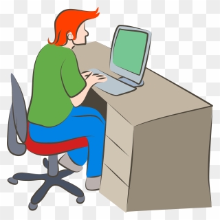 Cliparts For Free Download Computer Clipart Computer - Man On Computer Clipart - Png Download