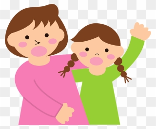 Mother Daughter Claim Clipart - Cartoon - Png Download